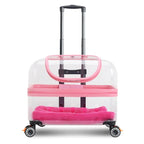 Transparent Plastic Pet Trolley Backpack with Universal Wheels & Zipper