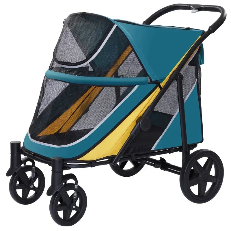 Multifunctional Lightweight Foldable Pet Cart for Multiple Cats & Dogs — Versatile Outdoor Carrier