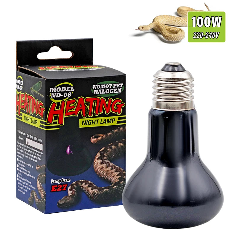 220V UVA+UVB Reptile Basking Lamp — Daylight Heat Bulb for Turtles & Lizards, 25W-100W