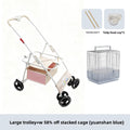 Foldable Lightweight Pet Stroller with Storage Space for Parrots, Dogs & Cats — Portable Outdoor Cart