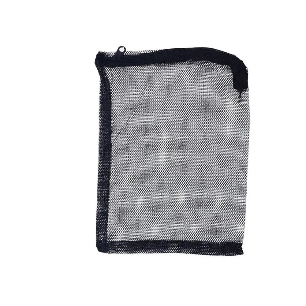 Reusable Aquarium Filter Net Bags (Black Nylon Mesh, Zip Closure)