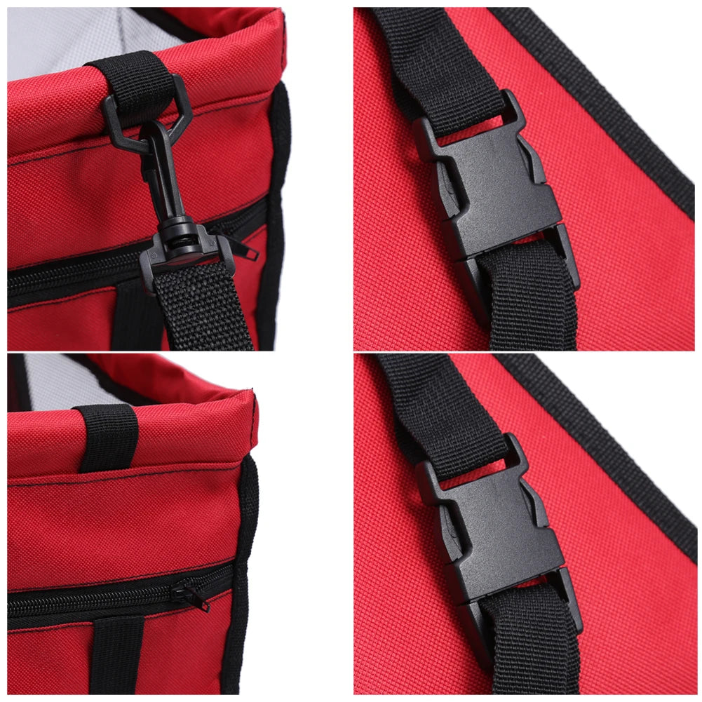 Double-Layer Folding Pet Car Booster Seat & Carrier with Adjustable Strap for Dogs & Cats