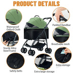 3-in-1 Dog Wagon Stroller with Removable Carrier for Medium Dogs up to 55 lbs