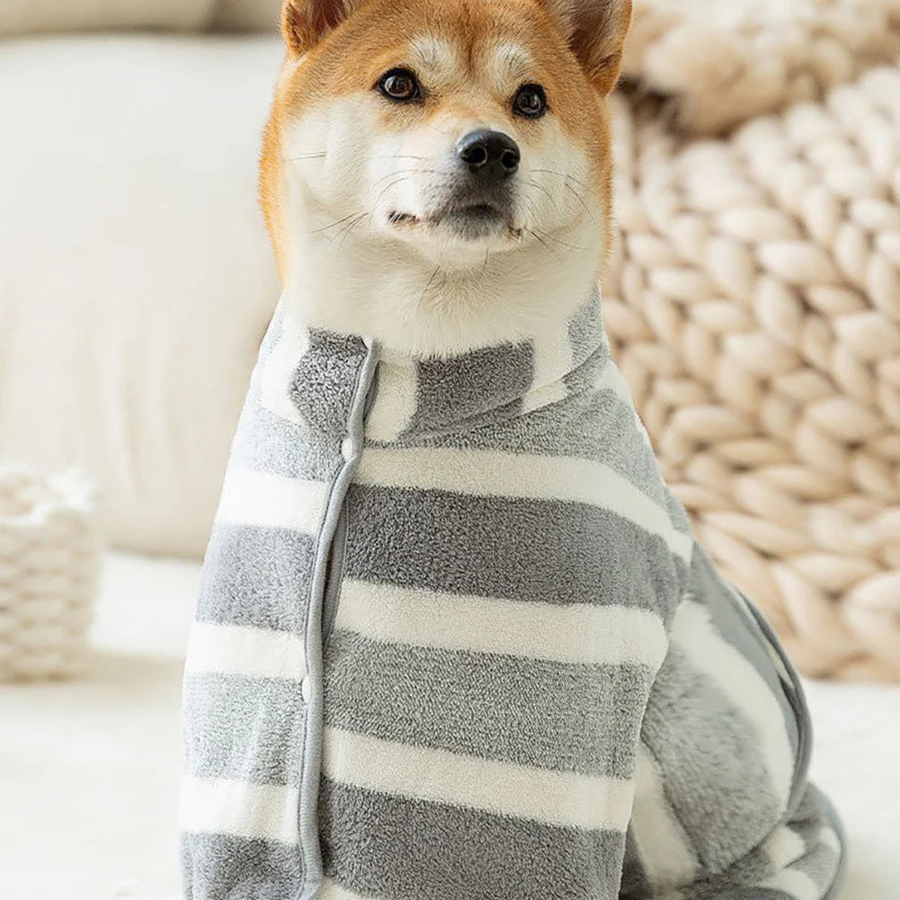 Quick-Drying Dog Bathrobe — Ultra-Absorbent Coral Fleece, Easy On/Off