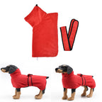 Microfiber Dog Bath Towel — Super-Absorbent Wearable Robe, XS–XL