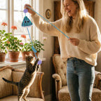 Ceiling-Mounted Elastic Spring Cat Toy — Bite-Resistant Parachute Exerciser