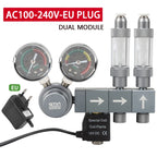 Aquarium CO2 Pressure Regulator with Solenoid Valve (Bubble Meter, Quick-Connect)