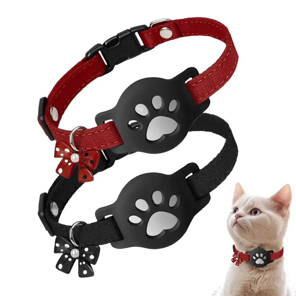 Reflective Pet Collar GPS Necklace with AirTag Holder - Waterproof