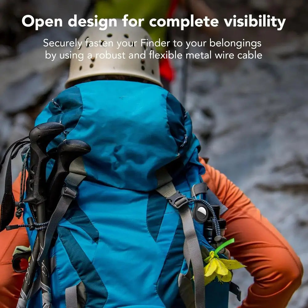 Dual-Pack AirTag Holders with Keychain & Wire Cable