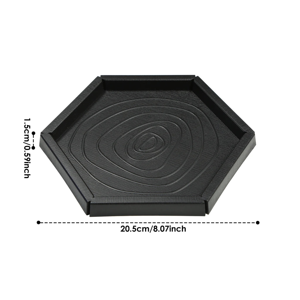Black Plastic Reptile Feeding & Bath Basin — Round or Hexagon