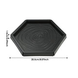 Black Plastic Reptile Feeding & Bath Basin — Round or Hexagon