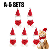 Christmas Pet Costume Set (Santa Hat & Scarf, Adjustable)