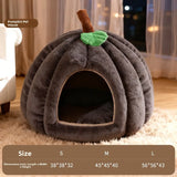 Pumpkin-Shaped Enclosed Winter Pet Bed
