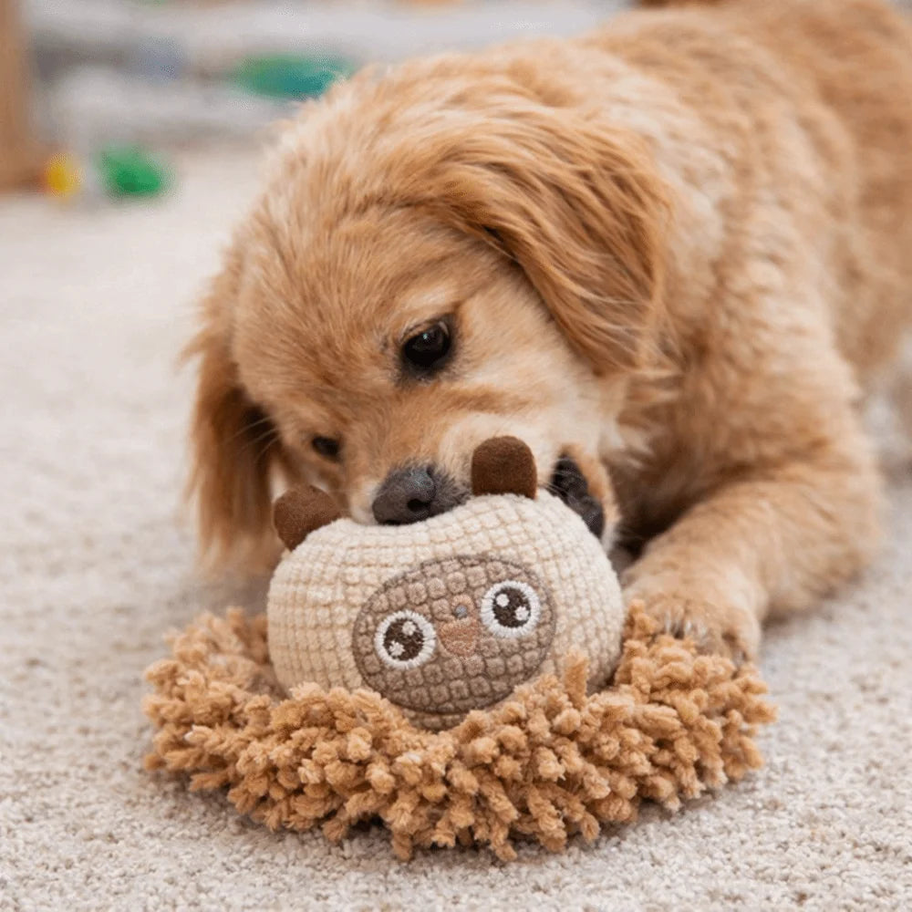 Squeaky Cartoon Animal Dog Chew Toy — Bite-Resistant Rubber Teeth Cleaner