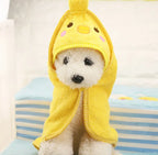 Hooded Pet Drying Towel — Soft Absorbent Bathrobe for Dogs & Cats
