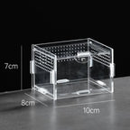 Clear Acrylic Reptile Breeding Box — Ventilated Habitat, Multiple Sizes