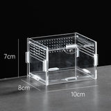 Clear Acrylic Reptile Breeding Box — Ventilated Habitat, Multiple Sizes