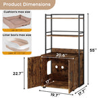 Cat Litter Box Enclosure with 2-Tier Storage Shelves