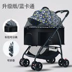 One-Click Foldable Pet Stroller with Mesh Breathable Window for Small & Medium Dogs & Cats — Portable Travel Cart