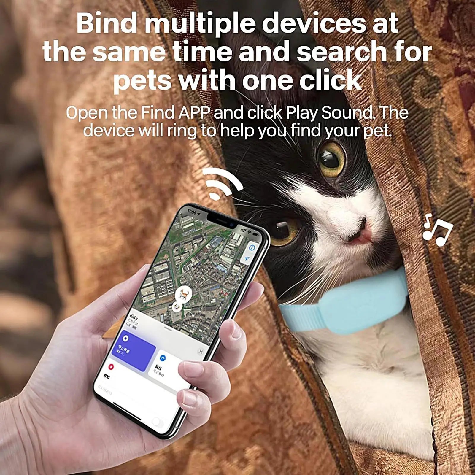 Long Battery GPS Cat & Dog Collar Tracker - Global Safety Locator
