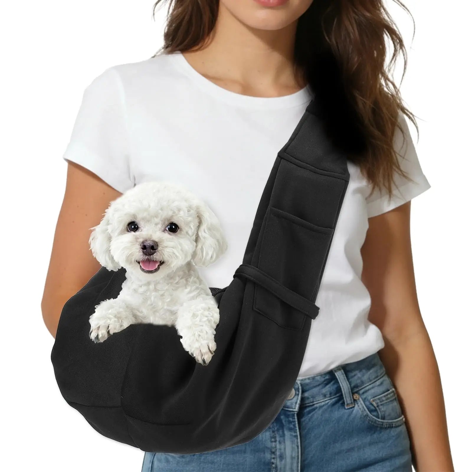 Dog & Cat Crossbody Sling Carrier (Breathable Mesh, Up to 16.5 lbs)