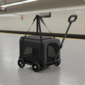 Breathable Mesh Foldable Pet Stroller with Telescoping Handle for Cats
