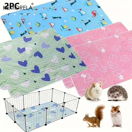 Reusable Cage Liner Pad 2-Pack — Washable Base Pad for Small Pets