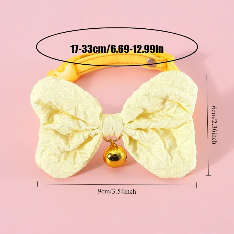 Candy Color Bow Collar for Cats & Small Dogs