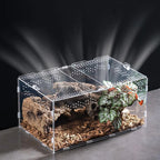 Clear Acrylic Reptile Breeding Box — Ventilated Habitat, Multiple Sizes