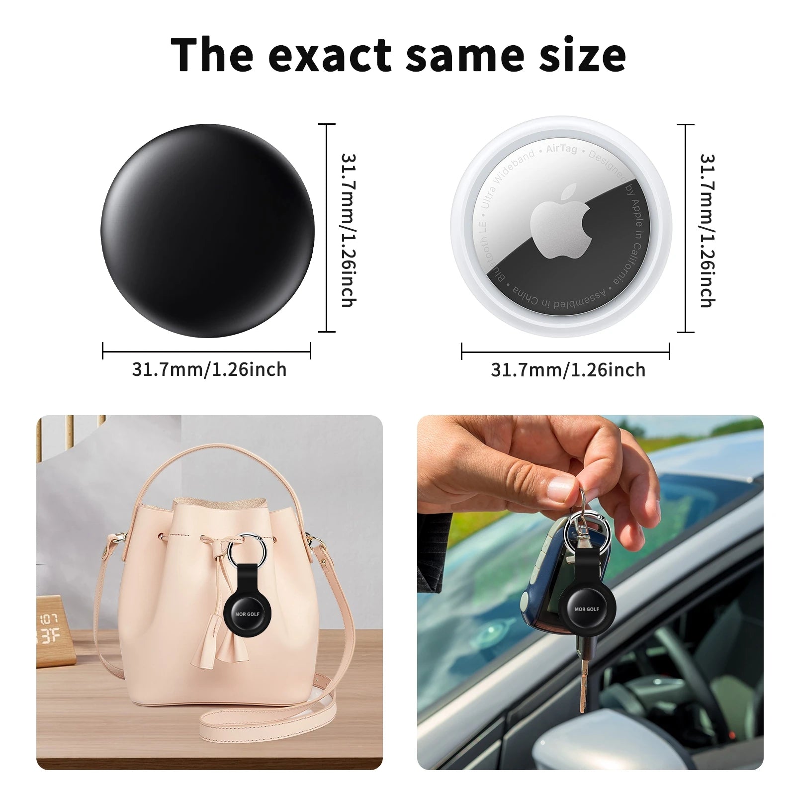 Waterproof Apple Find My Smart Tag Kit with Voice Locate for Keys, Bags & Toys (iOS)