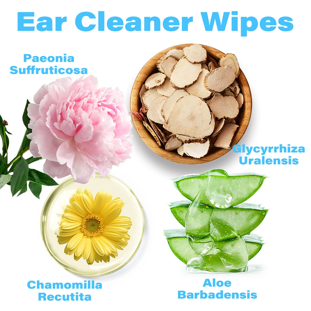 Gentle Dog & Cat Ear Cleaning Wipes — Lint-Free, Travel-Friendly, All Breeds