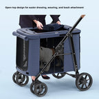 4-Wheel Adjustable Washable Waterproof Foldable Pet Stroller