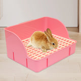 Grid Litter Pan for Rabbits — Corner Toilet Tray for Small Pets