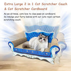 Couch-Shaped Cardboard Cat Scratcher Sofa with Catnip