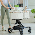 Double-Seat Foldable Pet Stroller for Two Small Dogs with Independent Baskets & Detachable Cat Stroller