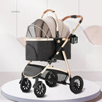 Modern Lightweight Portable Separable 4-Wheel Pet Stroller for Dogs & Cats — Foldable Outdoor Cart