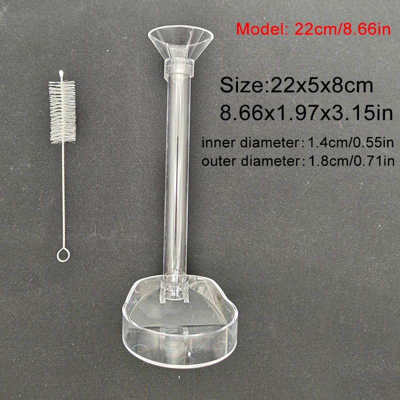 Acrylic Fish Feeder Tube (Transparent, Large-Capacity, Shrimp & Fish)