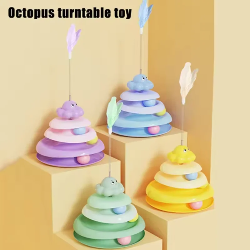 3-Layer Spinning Turntable Cat Toy