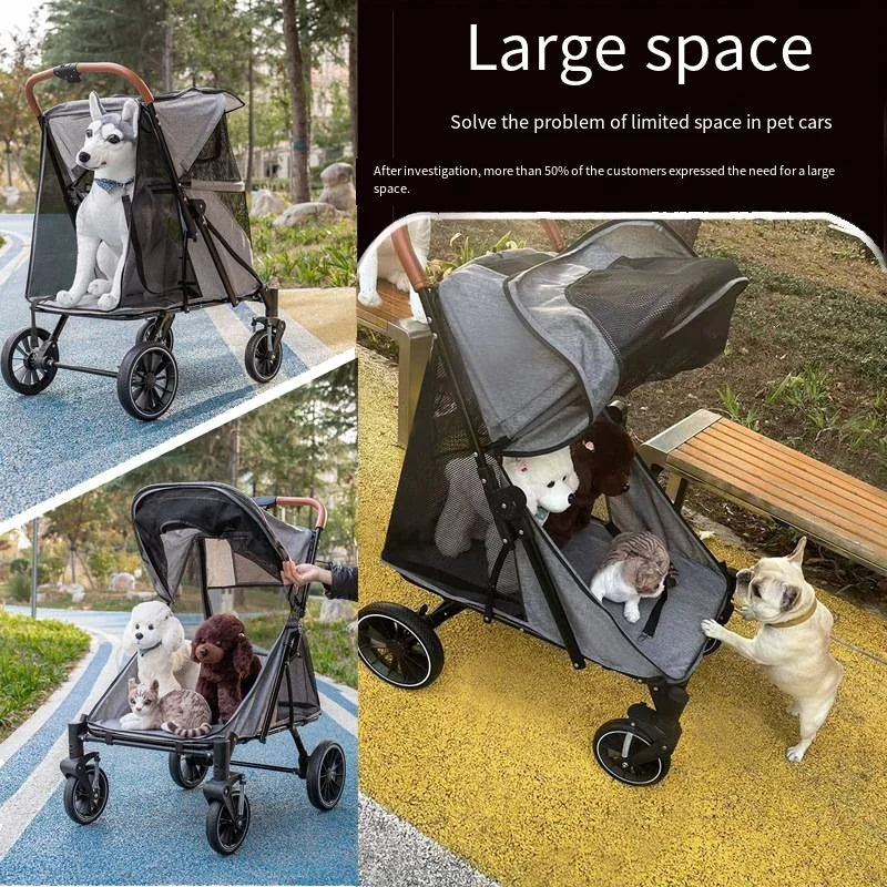 High-Capacity Pet Stroller for Elderly Medium & Large Dogs up to 55 kg