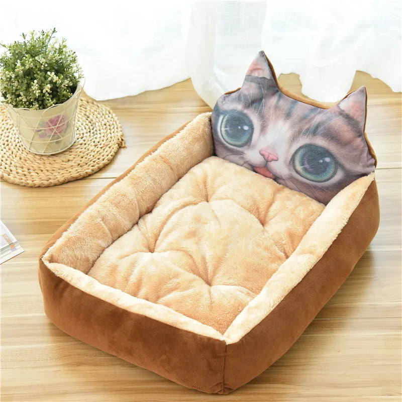 Plush Cartoon Sofa Pet Bed