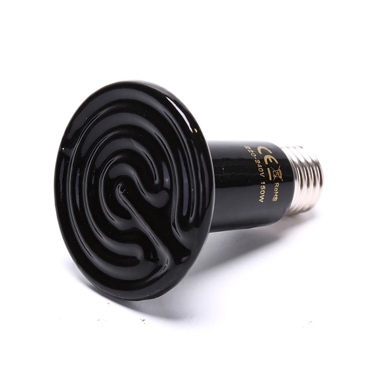 Far Infrared Ceramic Heat Emitter — No-Light Reptile Heater, 25W–200W