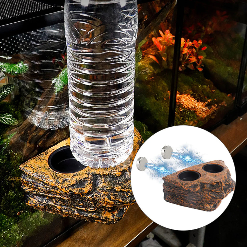 Magnetic Reptile Feeding Dish — Wall-Mount Food & Water Bowl for Geckos & Lizards