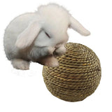 Braided Chew Ball — Cotton & Straw Rope Toy for Guinea Pigs, Rabbits & Hamsters