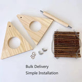 Apple Wood Hamster Swing & Chew Toy — Triangular Wooden Playground