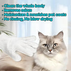 Rinse-Free Pet Bathing Gloves — Unscented Grooming Wipes for Dogs & Cats