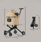 Magnesium Alloy Upgraded Pet Stroller Cart for Dogs & Cats — Lightweight Premium Outdoor Rolling Carrier