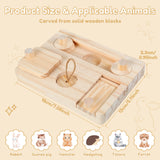 6-in-1 Wooden Foraging Puzzle Toy — Treat Feeder for Hamsters & Guinea Pigs