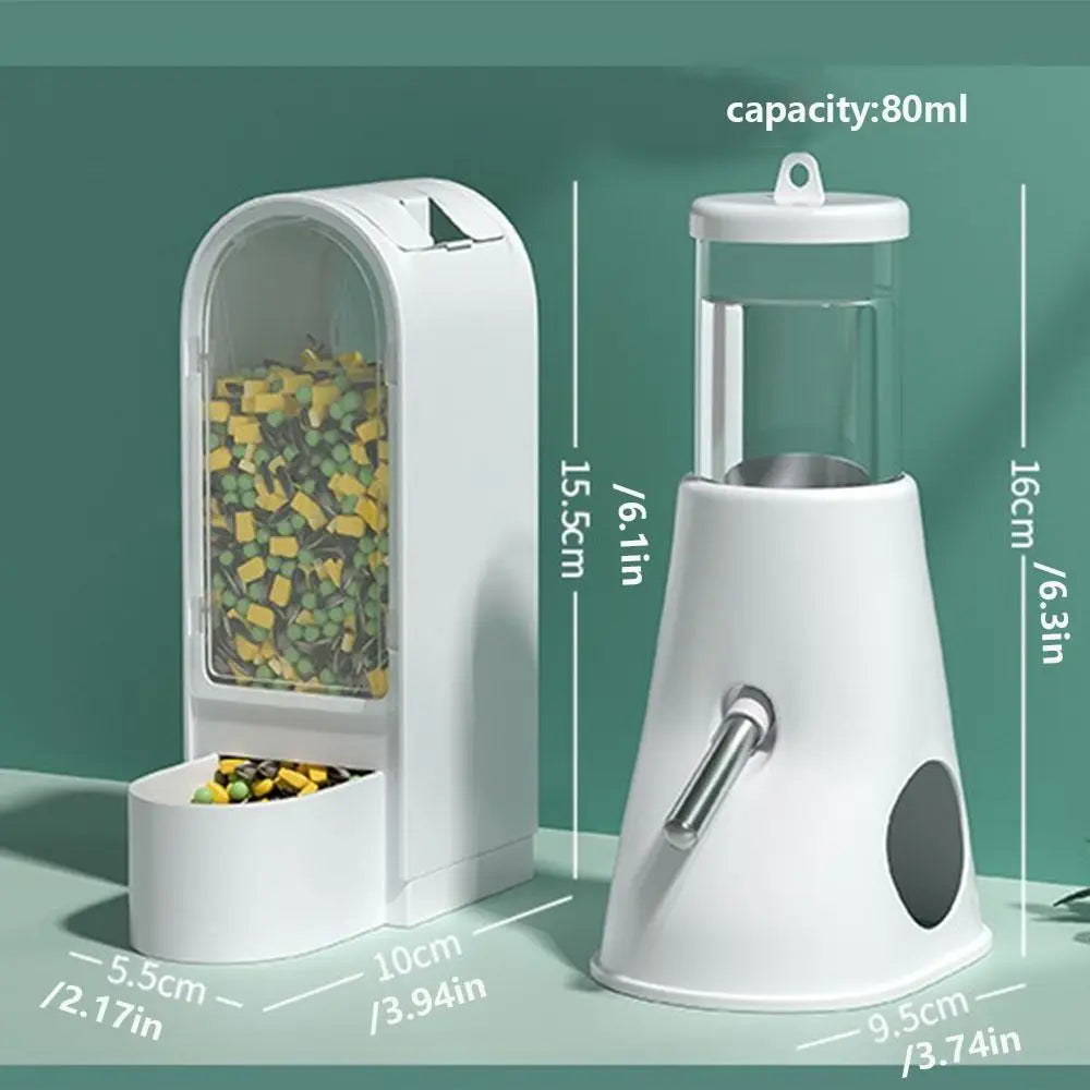 Anti-Tip Hamster Water Dispenser & Feeder — Leak-Proof, Easy-Clean Set