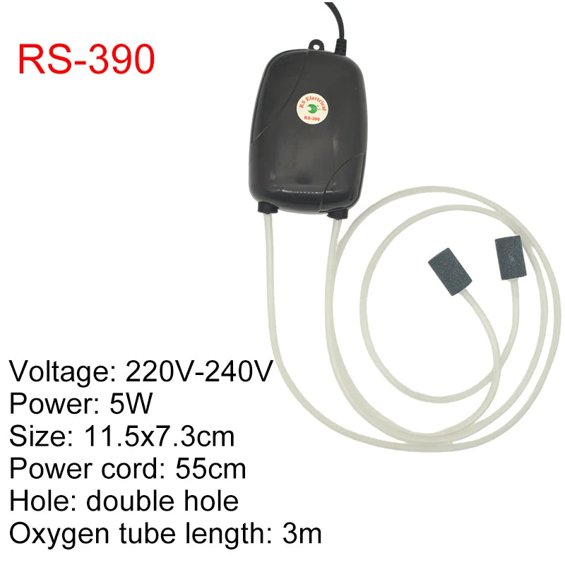 Ultra-Silent Aquarium Air Pump 3W/5W 220V Portable
