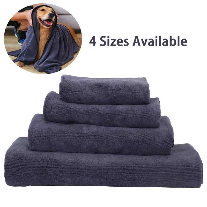 Microfiber Quick-Dry Pet Towel — Ultra-Absorbent Drying Towel for Dogs & Cats